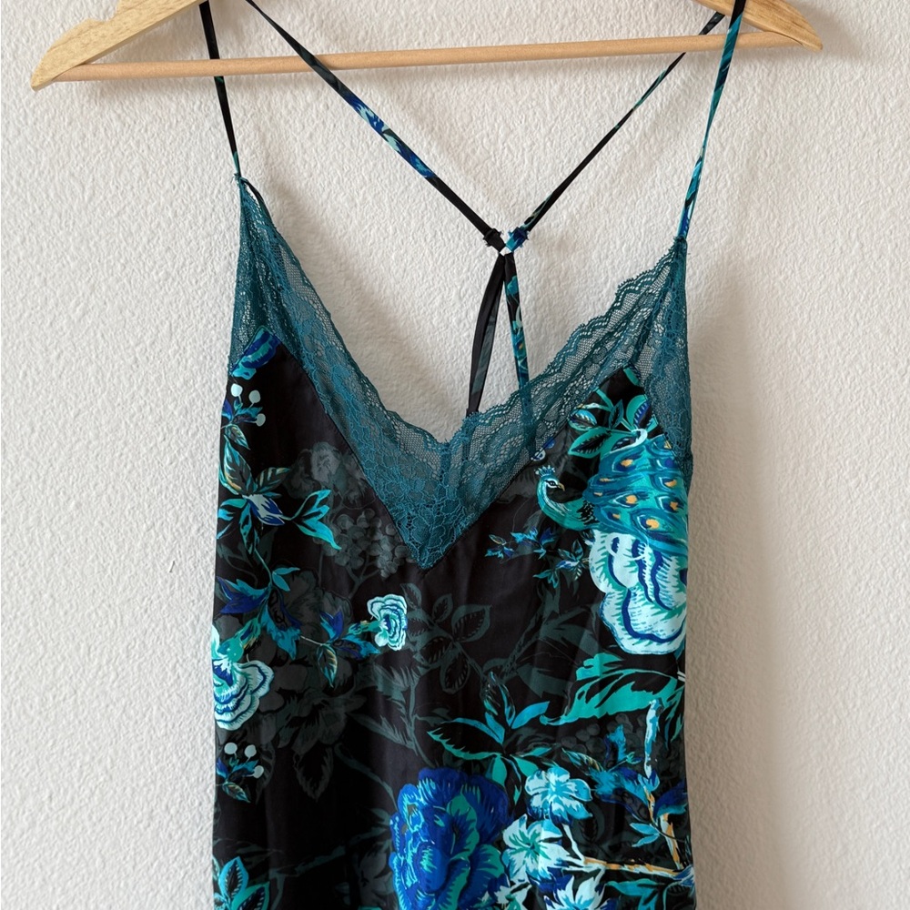 Floral Lace Trim Slip Dress